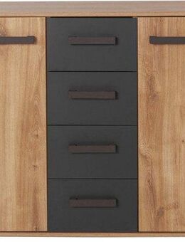 Wimex Kombikommode Malmö, Schrank mit 2 Türen und 4 Schubladen, Made in Germany, im rusikaler look, Industrial Design, 130x41x83cm