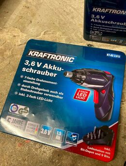 KRAFTRONIC Akku-Bohrschrauber KT-AS 3,6 Li 3,6 V inkl. Akku, Bits & Ladegerät - Dettum