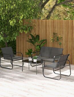 4-tlg. Gartenmöbel-Set Gartengarnitur mit Zweisitzer Stühlen Couchtisch - Ingolstadt