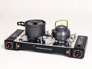 Perfekt für jedes Outdoor-Abenteuer – Tragbare 2-Flammen-Gaskocher Set4388243 - Wuppertal