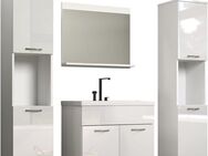 welltime Badezimmer-Set Kuba, (Komplett-Set, 4-St), Hängeschränke, Waschtisch mit Waschbecken und Wandspiegel mit Ablage