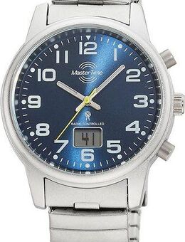 MASTER TIME Funkuhr Super Power MTLA-10821-32M, Armbanduhr, Quarzuhr, Damenuhr, Datum, Leuchtzeiger, Flexband