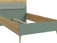 FORTE Jugendbett Kinderbett, Belastbar bis 250KG, (Liegeflächen 140x200cm oder 120x200cm), mit gepolstertem Kopfteil
