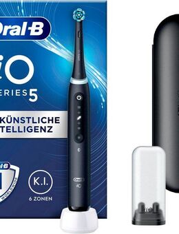 Oral-B Elektrische Zahnbürste iO 5, Aufsteckbürsten: 1 St., mit Magnet-Technologie, LED-Anzeige, 5 Putzmodi, Reiseetui