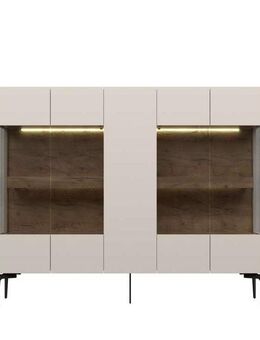 Places of Style Highboard Sky45 Kommode mit Glastüren, Höhe 142 cm, Vitrine, Lackiert mit wasserbasiertem UV-Lack