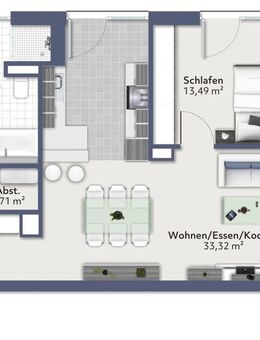 2-ZIMMER ETW IM 1. OG MIT BALKON - "WOHNEN IM PARK" IN LANGENAU - C07 - Langenau
