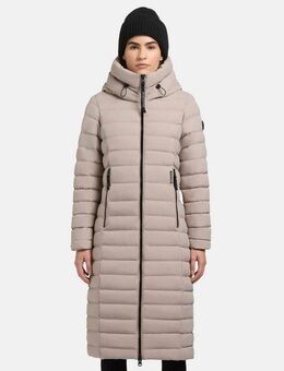 khujo Steppjacke Imes-YM Steppmantel mit hohem Kragen und silbrig glänzendem Innenfutter