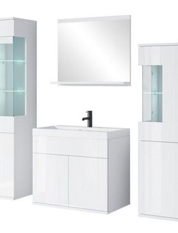 INOSIGN Badmöbel-Set Kenia, (Set, 5-St), Modernes Badmöbel-Set mit viel Stauraum und Glaseinsatz