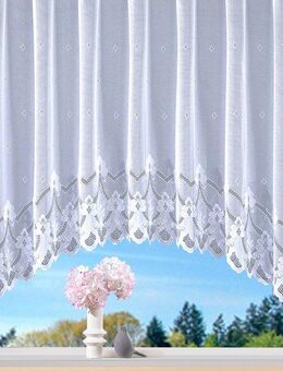 Weckbrodt Gardine Weimar, Kräuselband (1 St), halbtransparent, Jacquard, Jacquard, C-Bogen, floral, Halbtransparent, Sockel, Bordüre, Store