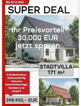 Haus-Neubau mit vielen EXTRAS / Super Deal bis 20.12.2025 / 171 m² E40 Stadtvilla für 398.900,- EUR - Jena