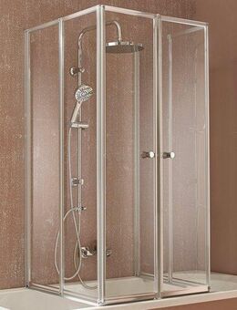 welltime Badewannenaufsatz Summer, Einscheibensicherheitsglas, (6 tlg), Badewannenfaltwand, Glaswand bestehend aus 6 Elementen