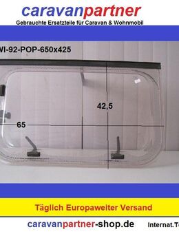 Wilk-Wohnwagenfenster Roxite 94 D399 Polyplastic ca 65 x 42,5 gebr. (zB 545 BJ 90) - Schotten Zentrum