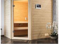 welltime Sauna Juli, BxTxH: 195 x 145 x 187 cm, 38 mm, 3,6-kW-Plug & Play Ofen mit ext. Steuerung