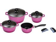 KING Topf-Set, Aluminiumguss (Set, 7-tlg., je 1 Kochtopf Ø 16/20/24 cm, 1x Stielkasserolle Ø 16 cm), mit gratis Henkelpads, Induktion