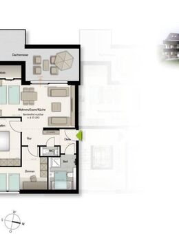 Traumhafte 3-Zimmer-Dachgeschosswohnung mit Panoramablick und Dachterrasse! - Böblingen