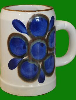 Bierkrug Keramik 0,5Liter , Motiv Blüte , Stoneware , Made in Germany , handgemalt , Höhe 13cm , K6 - Görlitz