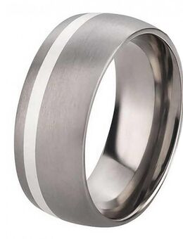 Herrenring Titanring mit Silber HT058 mit gratis Gravur - Aholming