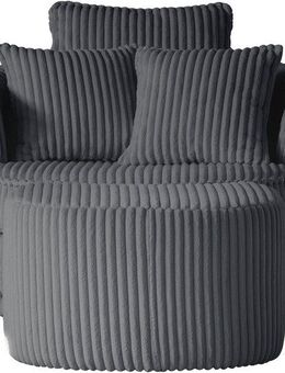 Leonique Drehsessel MAISIE, Love Seat XXL Lese-Sessel, Big-Sessel mit Hocker, (2-St), Set in MEGA CORD und Web-Velours, drehbar 360 Grad