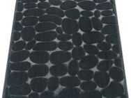Paco Home Badematte Corby 256, Memory-Schaum Effekt, Höhe 13 mm, rutschhemmend beschichtet, fußbodenheizungsgeeignet, Polyester, rechteckig, Badteppich, Uni Farben, Motiv Steine, Hoch-Tief Effekt