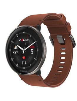 Polar IGNITE 3 TITANIUM Smartwatch (3,3 cm/1,28 Zoll), mit Leder- und Silikonarmband