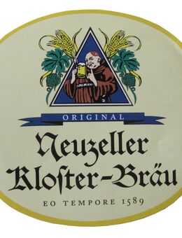 Neuzeller Kloster Bräu - Eo Tempore 1580 - Aufkleber 9 x 9,5 cm - Doberschütz
