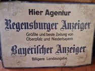 Blechschild Original Agentur Regensburger Anzeiger bzw. Bayerischer Anzeiger - Schwaig (Nürnberg)