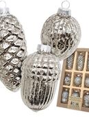 Krebs Glas Lauscha Christbaumschmuck Antikes Glas Nüsse & Zapfen (9-tlg), Christbaumschmuck aus Glas, mundgeblasen, handgefertigt, Zapfen in 00000