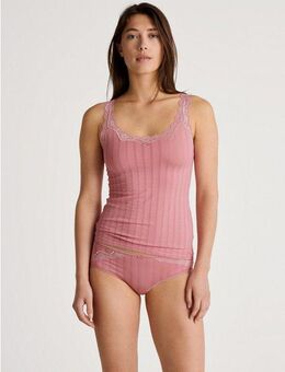 CALIDA Tanktop Etude Toujours zarte Spitze, Nadelstreifen-Design, Cotton-Mix, elastisch