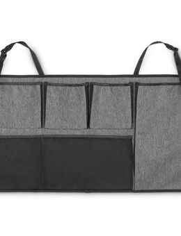 Hama Aufbewahrungstasche Auto Kofferraum Organizer für Rückwand groß, Schwarz Grau, 6 Fächer