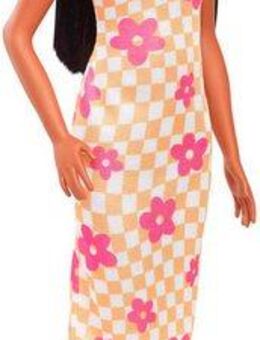 Barbie Anziehpuppe Fashionistas Nr. 233, mit Blumen-Midi-Karokleid und schwarzem Haar