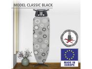 WENKO Bügelbrett Modell Classic Black, Bügelfläche 120x38 cm, höhenverstellbarer Bügeltisch, platzsparend klappbar