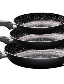 KING Pfannen-Set Küchenstart, Aluminium (Set, 8-tlg., 3 Pfannen, 5 Schüsseln), Induktion, Keramikbeschichtung