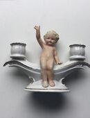 Gräfenthal Porzellan Kerzenständer mit Putto Vintage 1940er Jahre Sammler in 36043