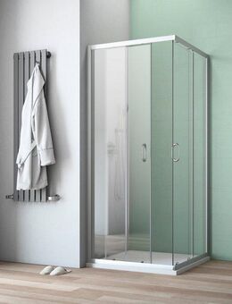 maw by GEO Eckdusche A-ES50, BxT: 80x80 cm, Einscheibensicherheitsglas, mit Schiebetür