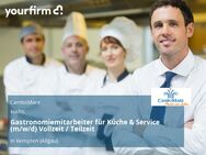 Gastronomiemitarbeiter für Küche & Service (m/w/d) Vollzeit / Teilzeit - Kempten (Allgäu)