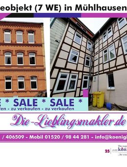 saniertes Mehrfamilienhaus (7 WE) mit Hof und Keller in innenstadtnaher Lage - Mühlhausen (Thüringen)