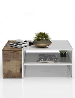 INOSIGN Couchtisch Coro, Couchtisch, Couchtisch mit seitlichem Stauraum,Sofatisch, Länge 90 cm, mit zwei Ablagefächern davon eines geschlossen