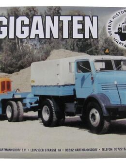 PS Giganten - Verein historischer Nutzfahrzeuge Hartmannsdorf - Blechpostkarte mit Umschlag - Doberschütz