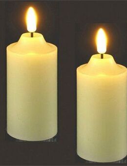 I.GE.A. LED-Kerze Batteriebetriebene LED-Kerzen aus Echtwachs, Ø ca. 5,5 cm (Set, 4-tlg), warmweißes Stimmungslicht, Stumpenkerze für den Adventskranz