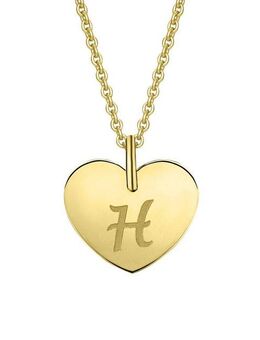 ONE ELEMENT Kettenanhänger Herz mit Gravur H Buchstaben Anhänger aus 333 Gelbgold, Herzanhänger – Ausdruck von Liebe, perfekt zum Verschenken