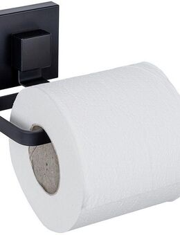 WENKO Toilettenpapierhalter Vacuum-Loc® Modell Quadro, aus Edelstahl, Befestigen ohne Bohren