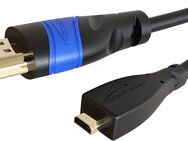 Micro HDMI auf HDMI, 1,5m lange Leitung, 4K - 60Hz für Ultra HD, verstärktes Gehäuse, Griffverstärkung als Abrutschschutz, Leitungsknickschutz & verstärkte Isolierung, vergoldete Steckerkontakte - Fürth