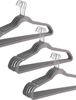 WENKO Kleiderbügel, (Set, 15-tlg), Kunststoff, beflockt, 45 cm