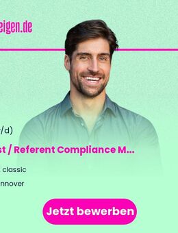 Jurist / Referent Compliance Management (w/m/d) - Hannover