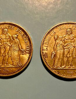 2 x 10 Francs 1968 Hercules 50 Gramm 900/1000 Feinsilber - Mannheim