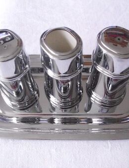 Salz / Pfeffer / Zahnstocher Set Hochglanz NEU - Saarbrücken