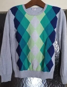 Grauer Pullover mit Muster - Gr. 158/164 - H&M - Pirmasens