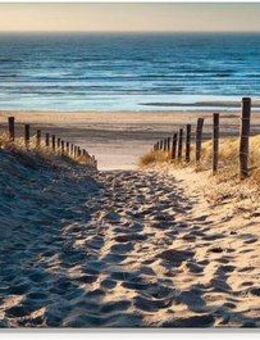 Artland Glasbild Weg zum Nordseestrand Sonnenuntergang, Strand (1 St), in verschiedenen Größen