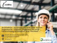 Architektin / Architekt (m/w/d) oder Diplom - Ingenieurin / Diplom - Ingenieur (m/w/d) - Fachrichtung Architektur bzw. Hochbau Vollzeit / Teilzeit - Ansbach