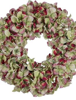 Kunstkranz Hortensienkranz, Creativ green, Höhe 6 cm, mit zahlreichen Blüten